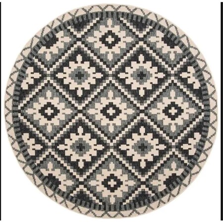 Safavieh 5 ft. 3 in. x 5 ft. 3 in. Veranda Round Area Rug; Beige & Grey VER096-3413-5R